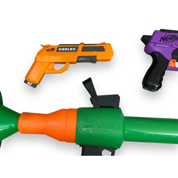 Nerf X Fortnite & Roblox Gun Lot Of 4: Bazooka Pistol Blaster & Revolver - Picture 3 of 6